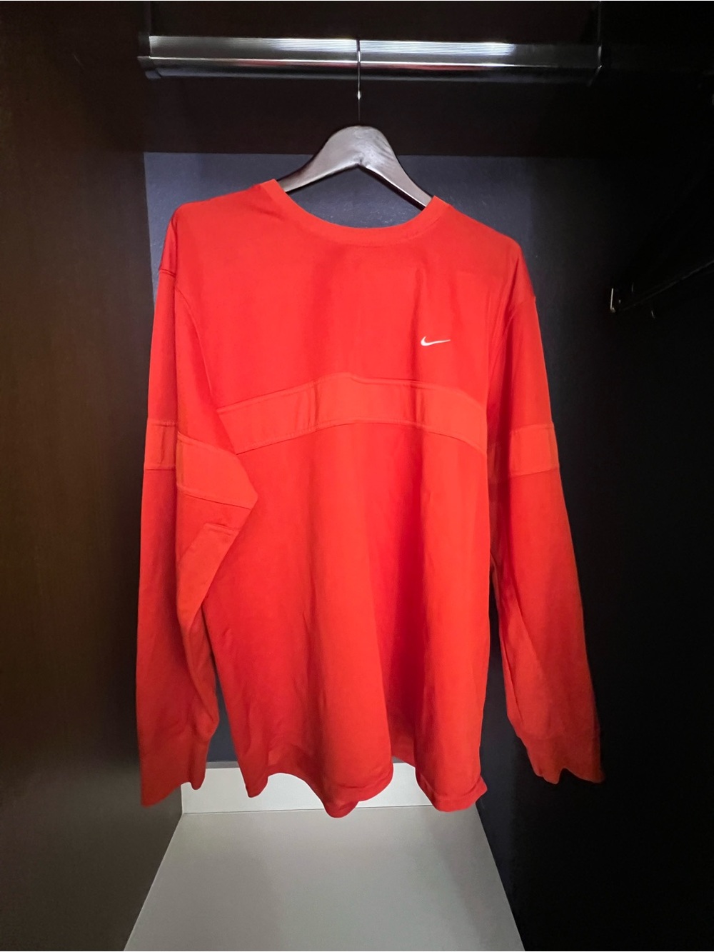 Vintage Nike Dri-FIT Long Sleeve Shirt Men's XXL Orange Mesh Panel Y2K
